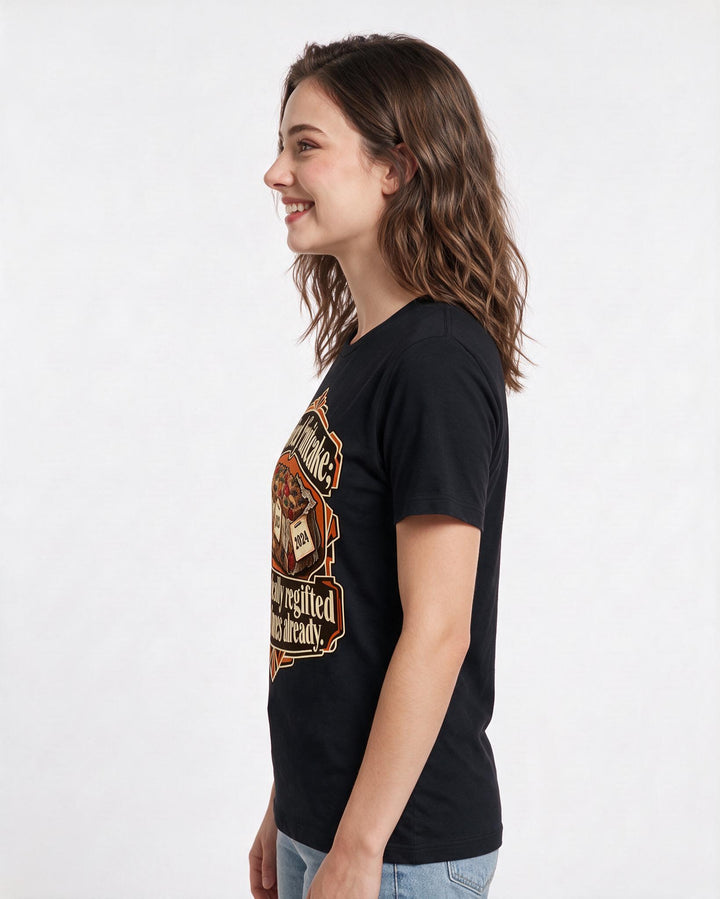 Christmas Black T-Shirt for Women – Holiday Theme Graphic Tee product image 2