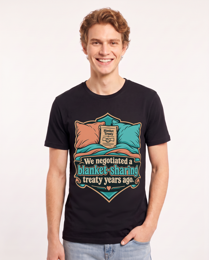 Couples Black T-Shirt for Men – Everyday Expression Graphic Tee product image 3