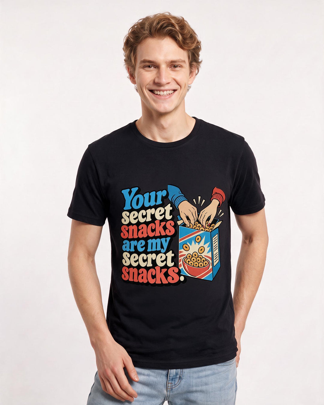 Couples Black T-Shirt for Men – Everyday Expression Graphic Tee product image 1