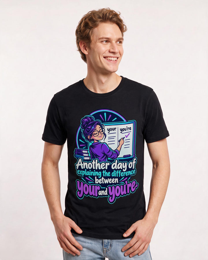 Teacher Black T-Shirt for Men – Everyday Expression Graphic Tee product image 1