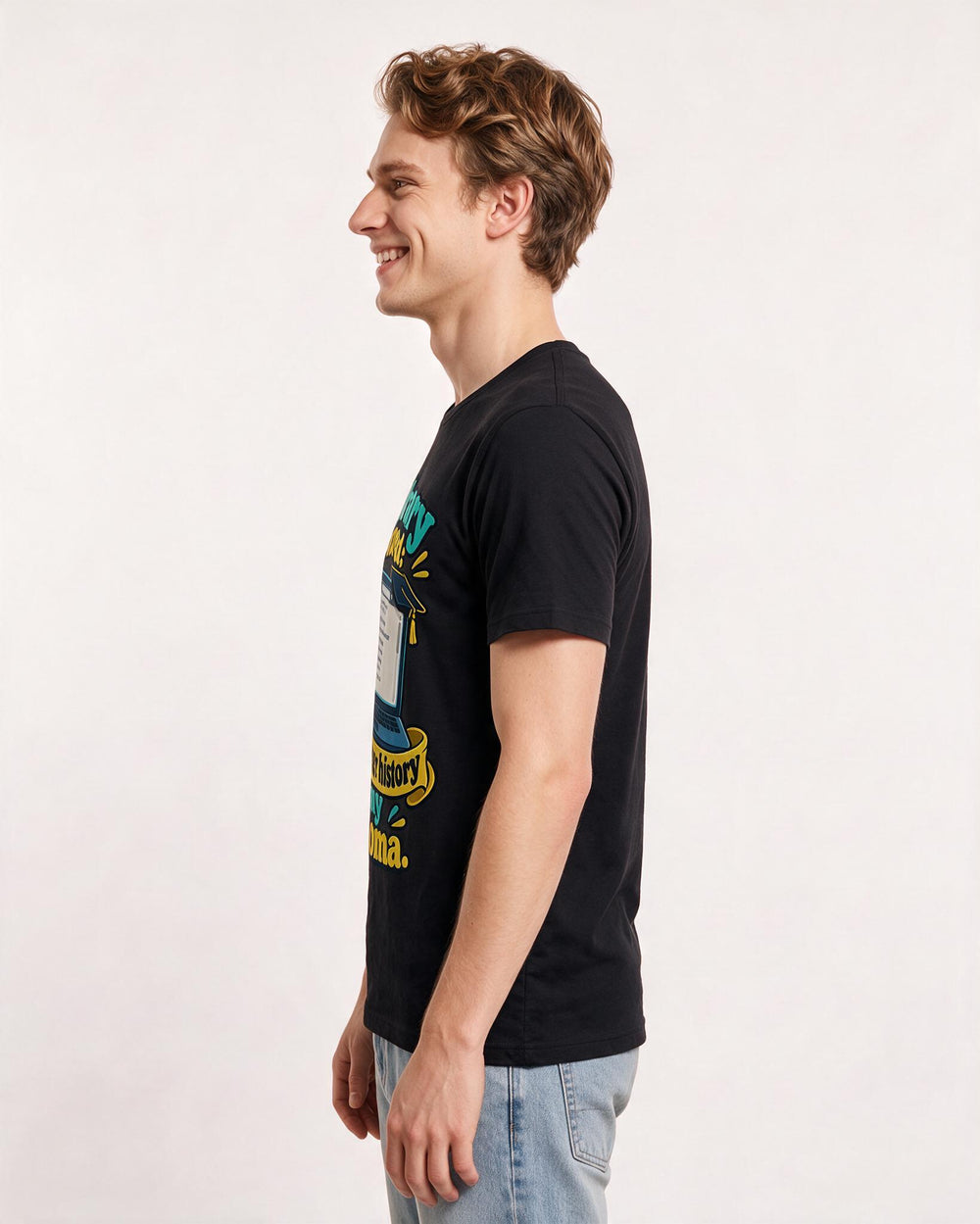 Graduation Black T-Shirt for Men – Everyday Expression Graphic Tee product image 2