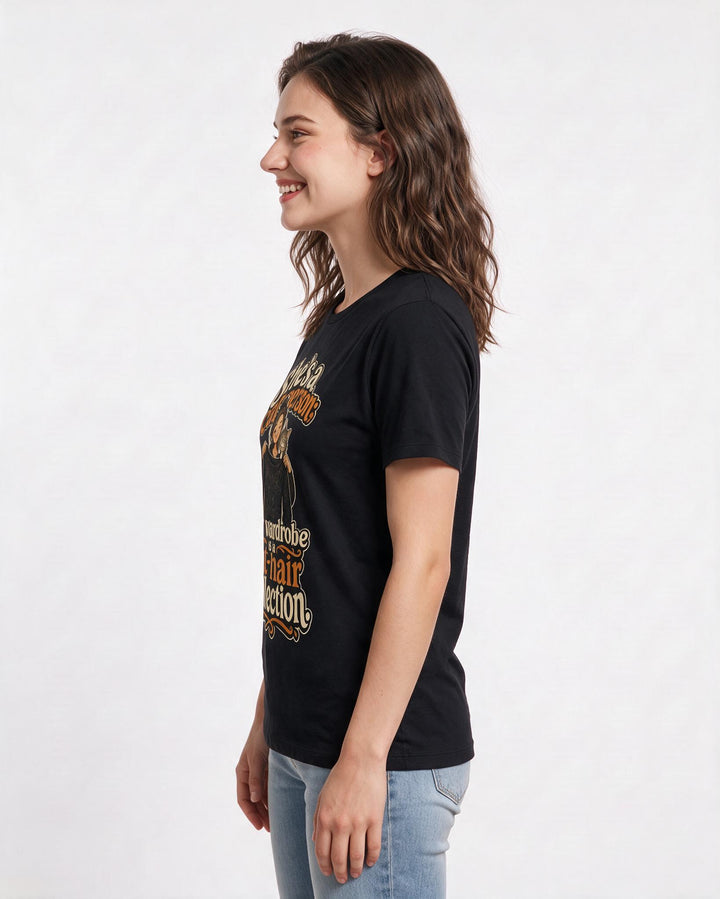 Cat Lover Black T-Shirt for Women – Everyday Expression Graphic Tee product image 2