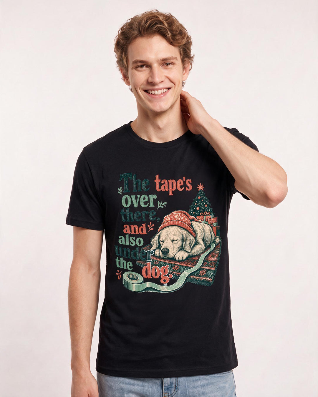 Christmas Black T-Shirt for Men – Holiday Theme Graphic Tee product image 1