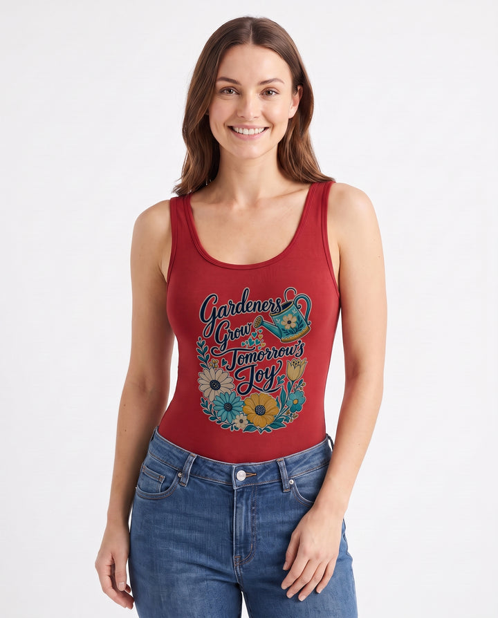 Gardeners Grow Tomorrow’s Joy Sleeveless Tank Bodysuit mockup 3