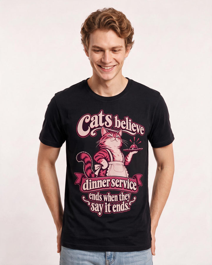 Cat Lover Black T-Shirt for Men – Everyday Expression Graphic Tee product image 1