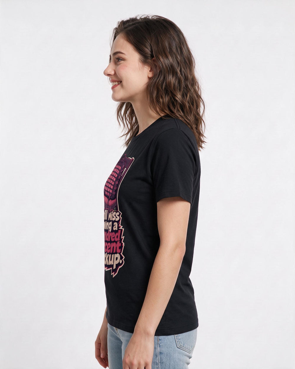 Veteran Women's Black T-Shirt – Still miss having a hundred percent backup. product image 2