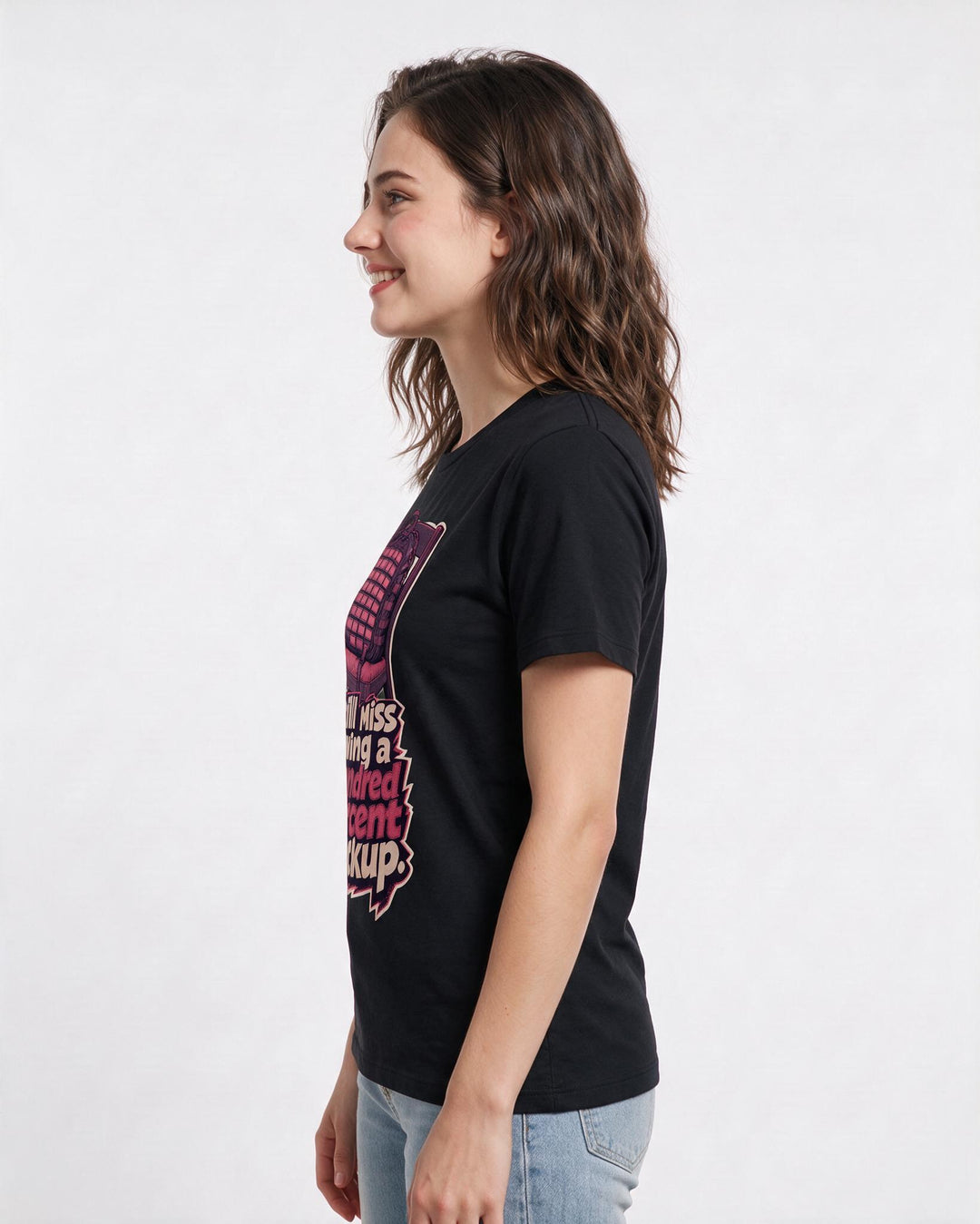 Veteran Women's Black T-Shirt – Still miss having a hundred percent backup. product image 2