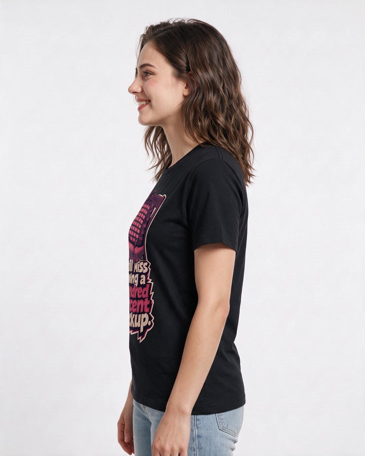 Veteran Women's Black T-Shirt – Still miss having a hundred percent backup. product image 2