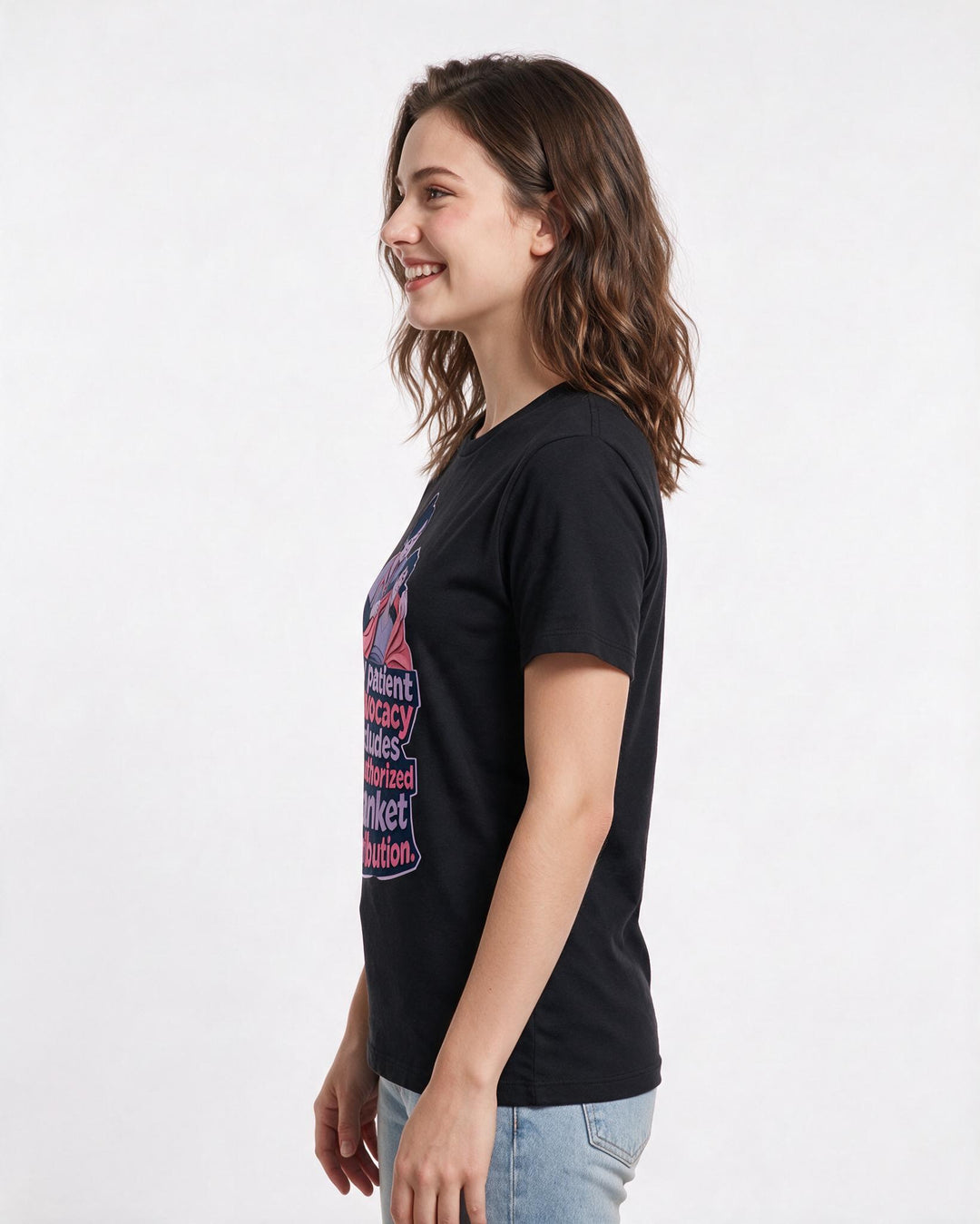Nurse Women's Black T-Shirt – My patient advocacy includes product image 2