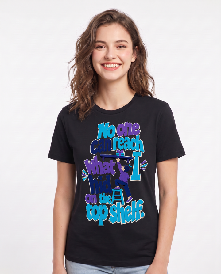Christmas Black T-Shirt for Women – Holiday Theme Graphic Tee product image 3