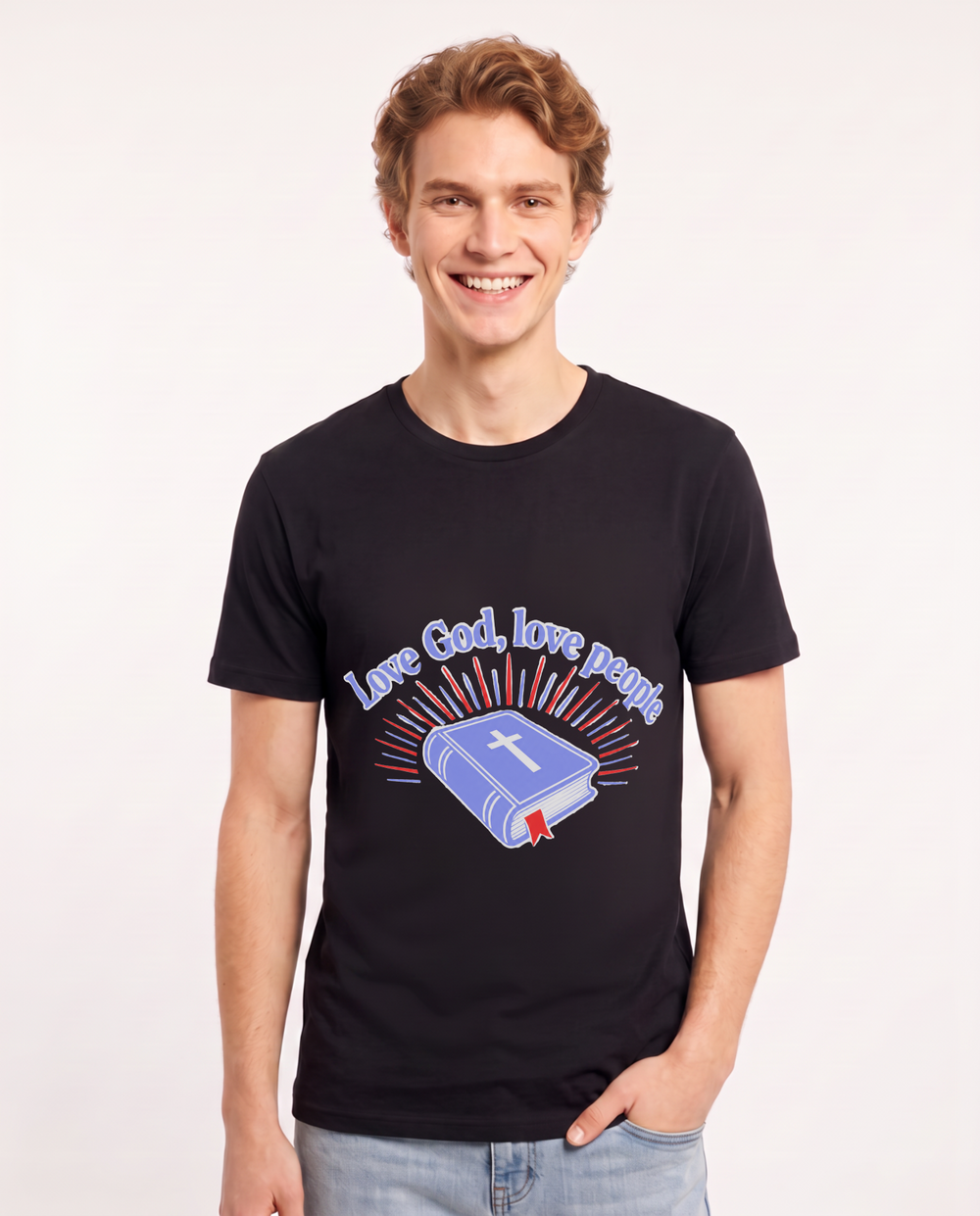 Love God, love people - Men's Black T-Shirt product image 2