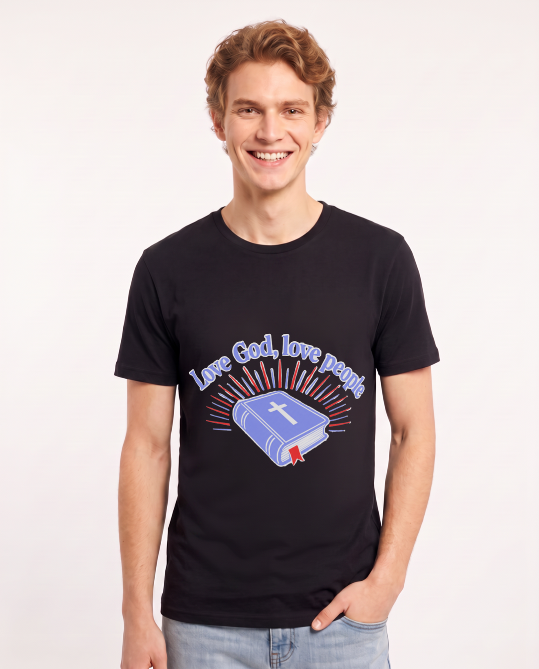 Love God, love people - Men's Black T-Shirt product image 2