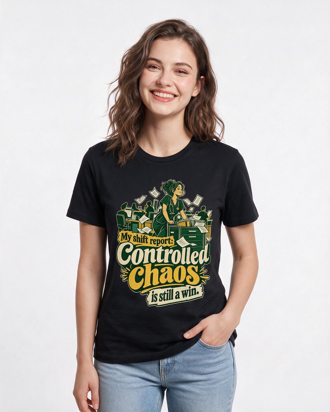 Nurse Black T-Shirt for Women – Nursing Life Graphic Tee product image 1