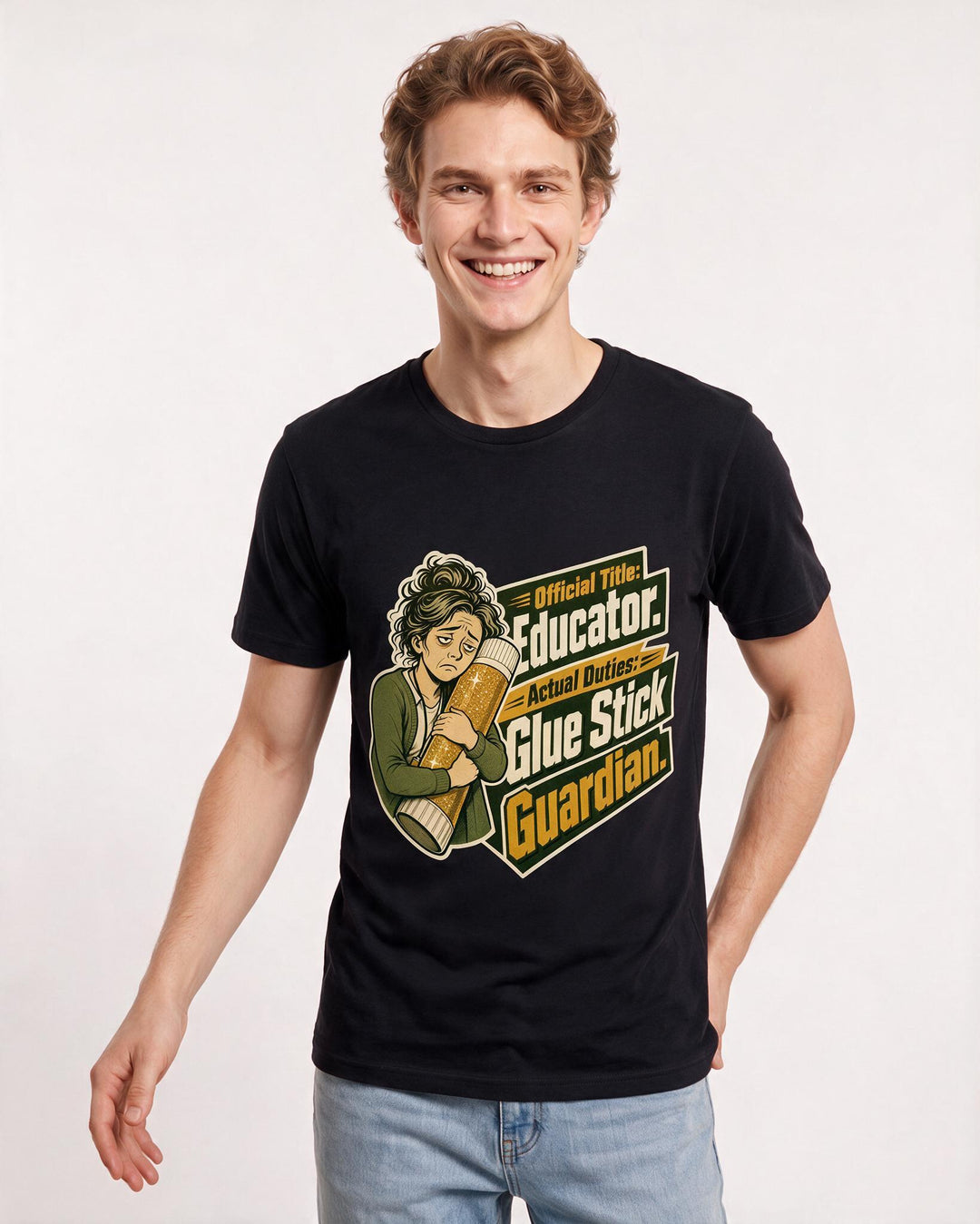 Teacher Black T-Shirt for Men – Everyday Expression Graphic Tee product image 3