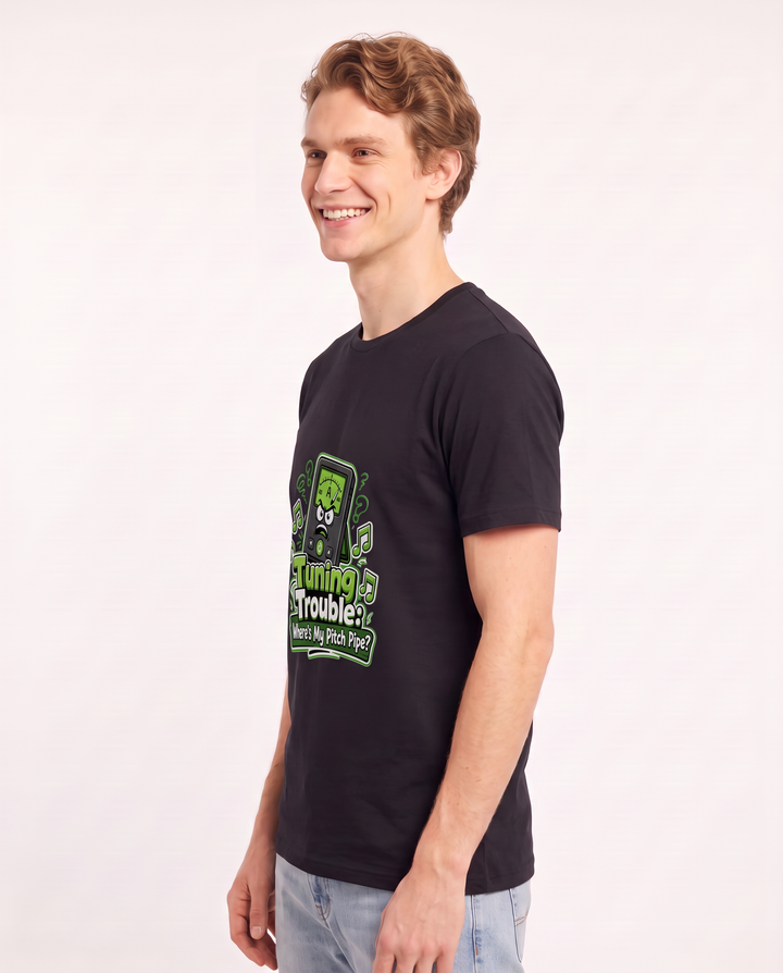 Tuning Trouble: Where's My Pitch Pipe? Men's Black T-Shirt product image 3