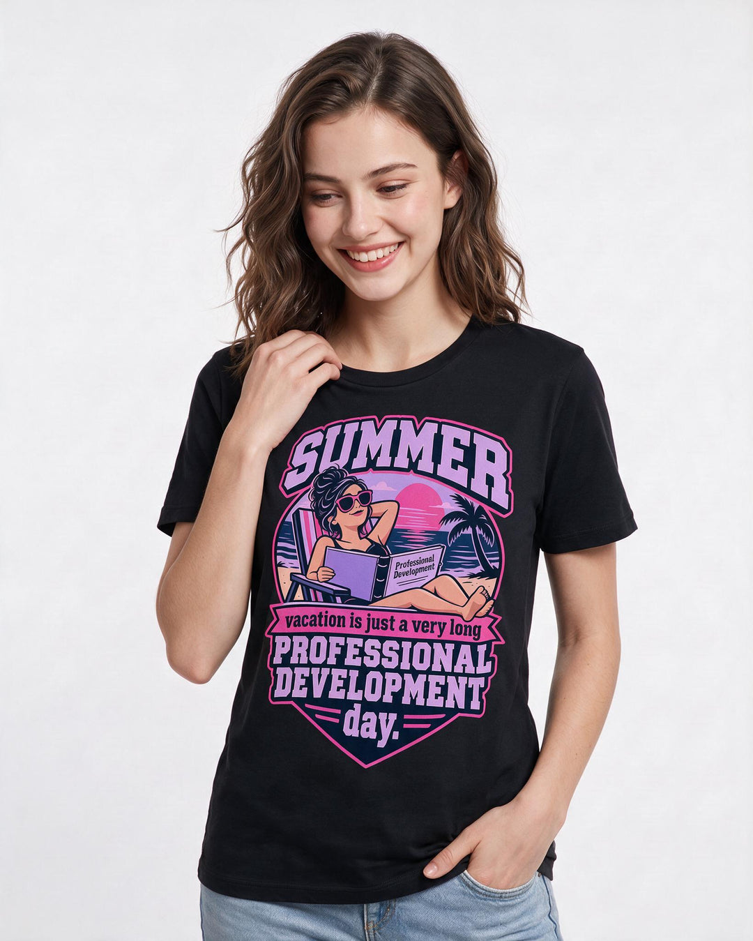 Teacher Black T-Shirt for Women – Everyday Expression Graphic Tee product image 1