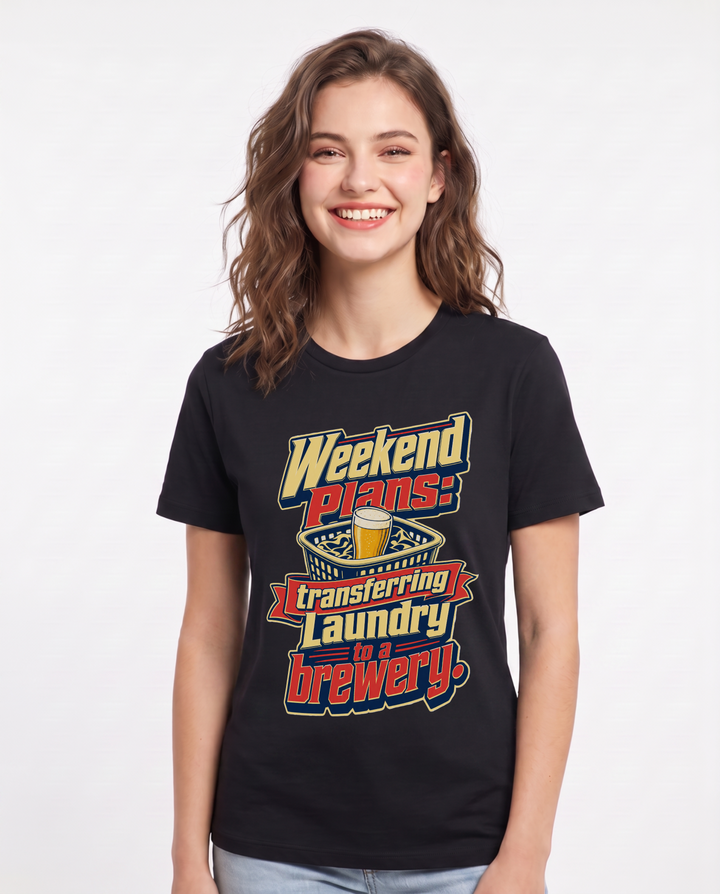 Beer Black T-Shirt for Women – Everyday Expression Graphic Tee product image 3