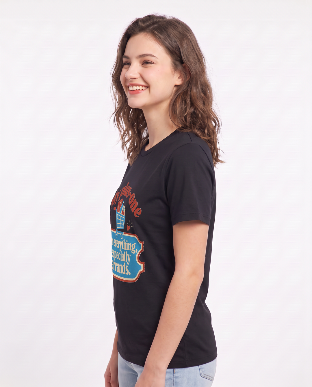 Couples Women's Black T-Shirt - My plus-one for everything, especially product image 2