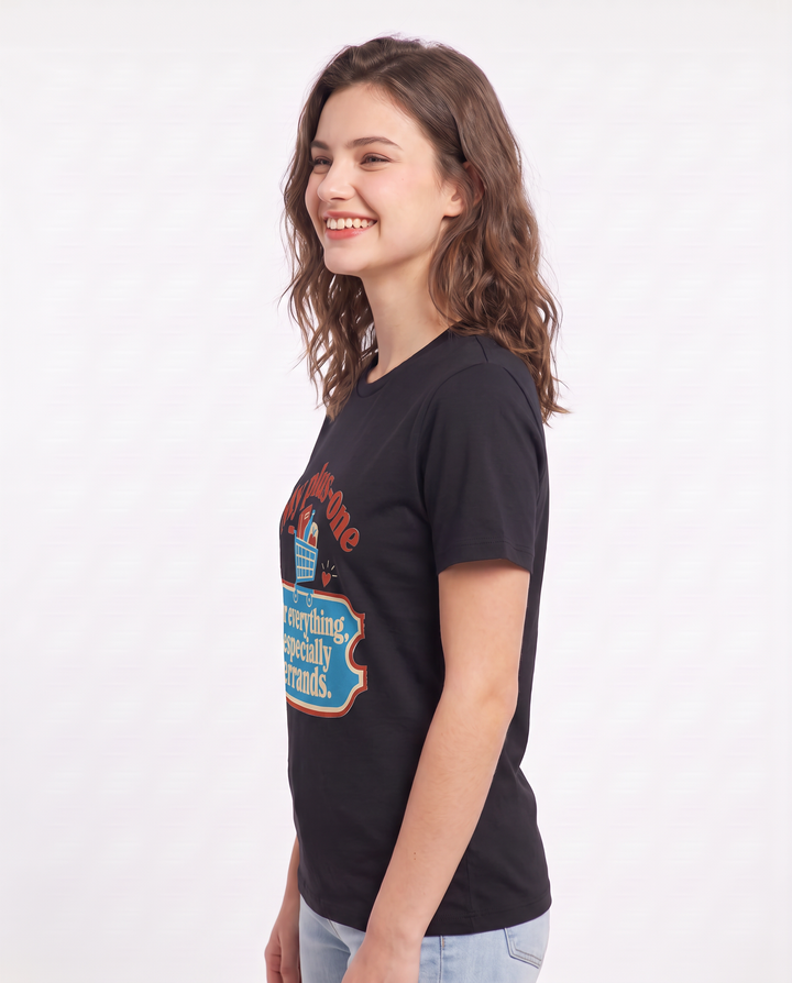 Couples Women's Black T-Shirt - My plus-one for everything, especially product image 2