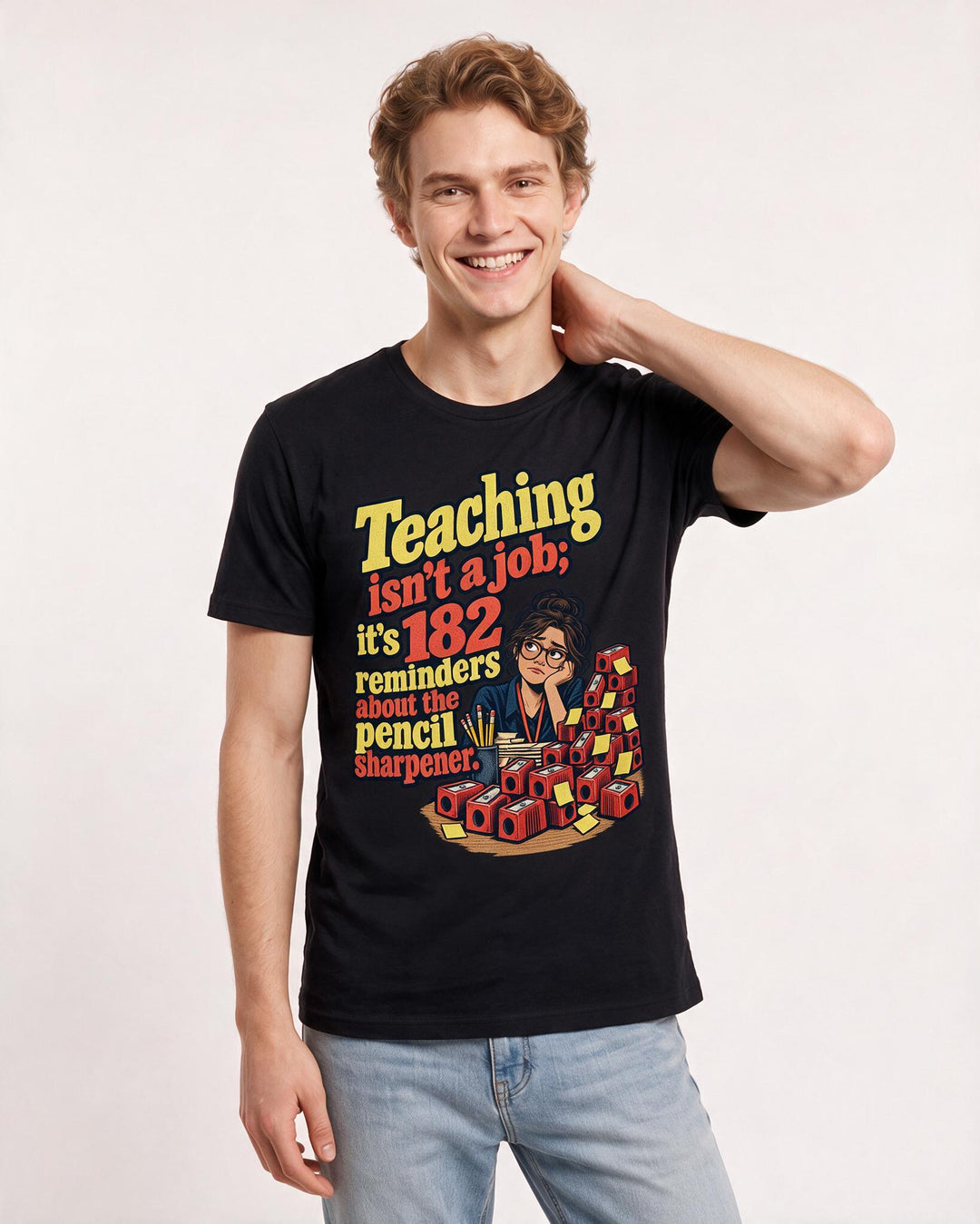 Teacher Black T-Shirt for Men – Everyday Expression Graphic Tee product image 1