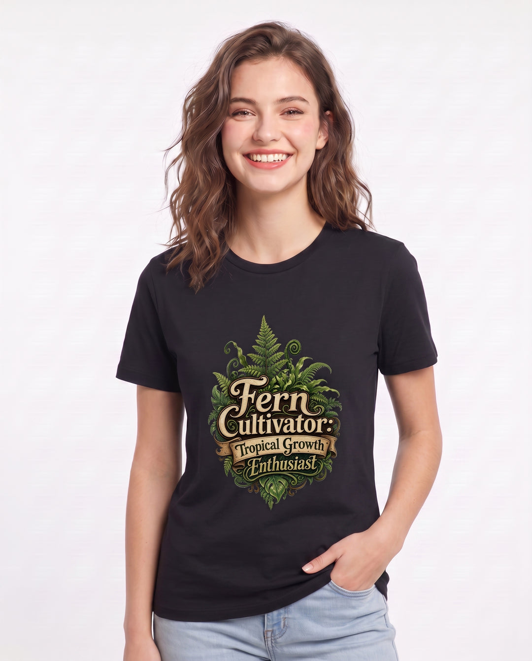 Fern Cultivator: Tropical Growth Enthusiast Women's Black T-Shirt product image 1