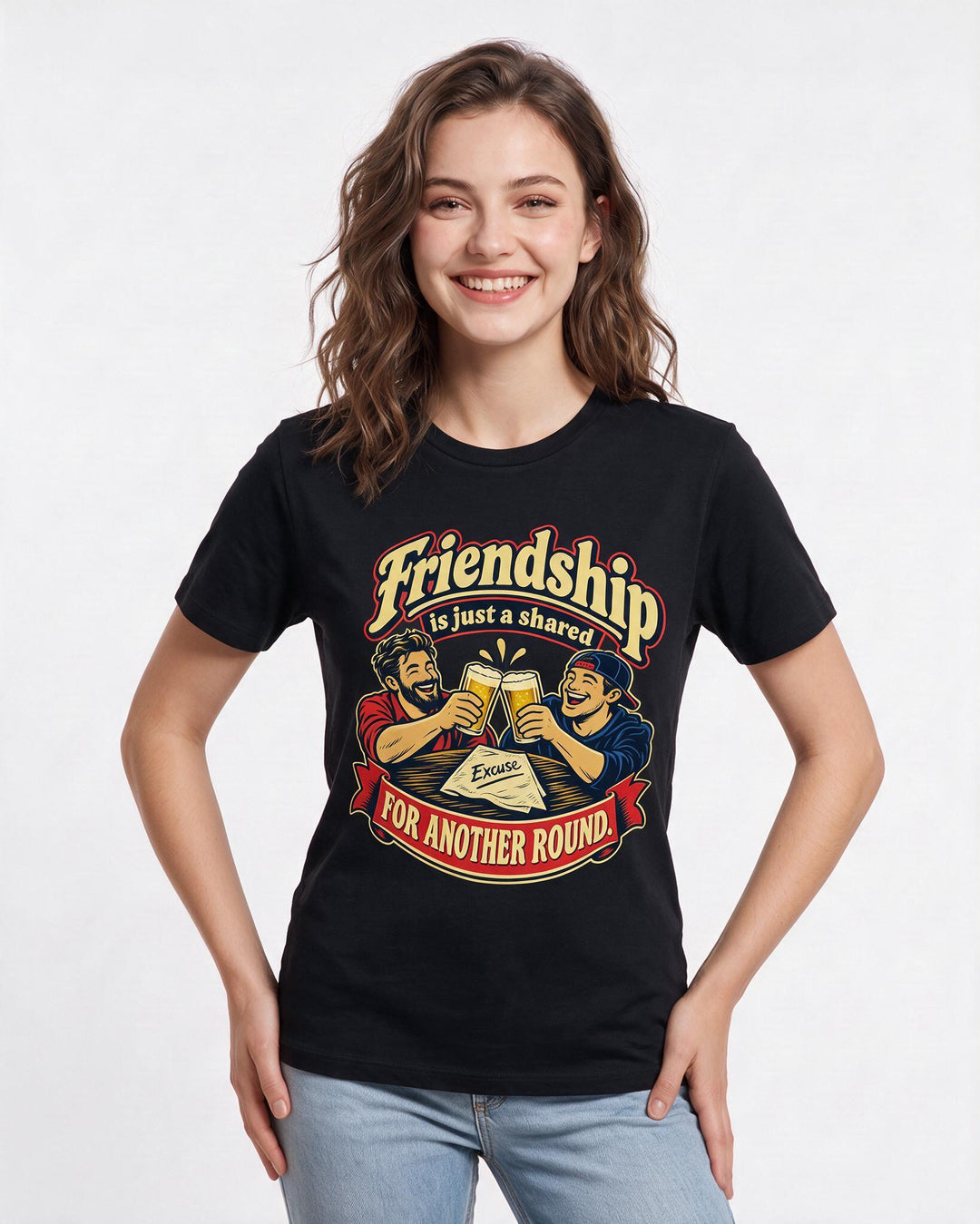 Beer Black T-Shirt for Women – Everyday Expression Graphic Tee product image 1