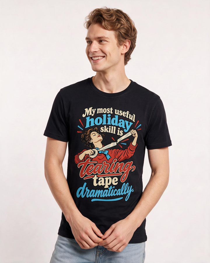 Christmas Black T-Shirt for Men – Holiday Theme Graphic Tee product image 1