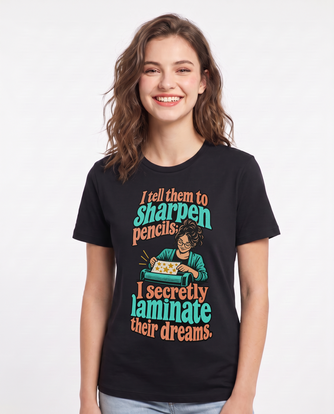 Teacher Black T-Shirt for Women – Everyday Expression Graphic Tee product image 3
