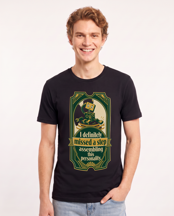 Graphic Men's Black T-Shirt - I definitely missed a step assembling product image 1