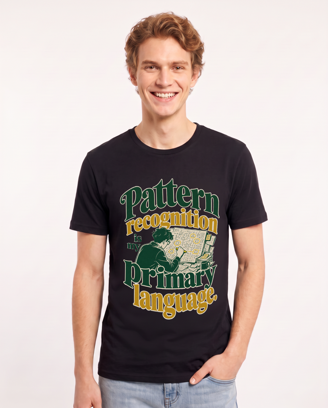 Neurodiversity Black T-Shirt for Men – Everyday Expression Graphic Tee product image 1