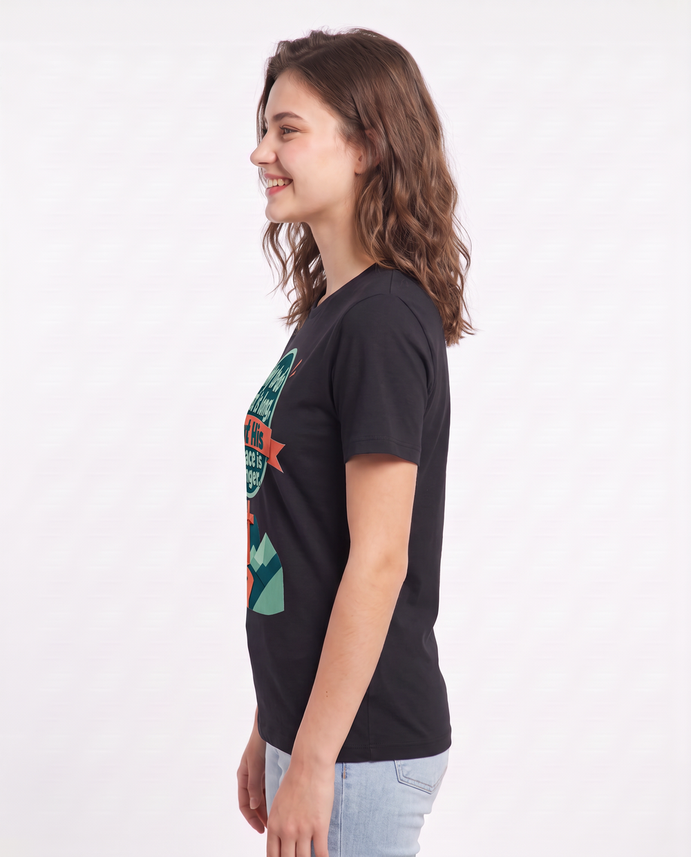 Graphic Women's Black T-Shirt - My to-do list is long, but His peace product image 2