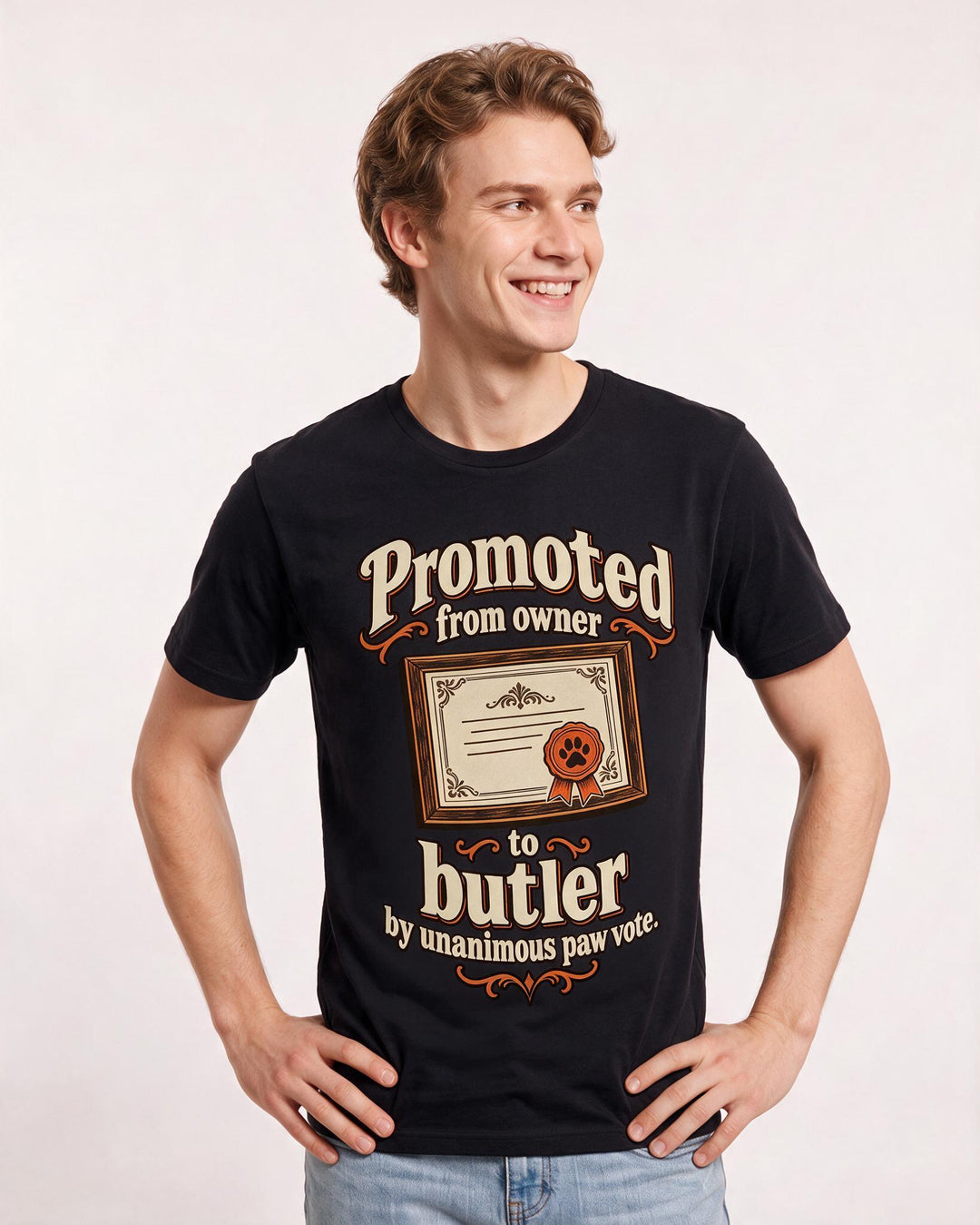 Cat Lover Black T-Shirt for Men – Everyday Expression Graphic Tee product image 1