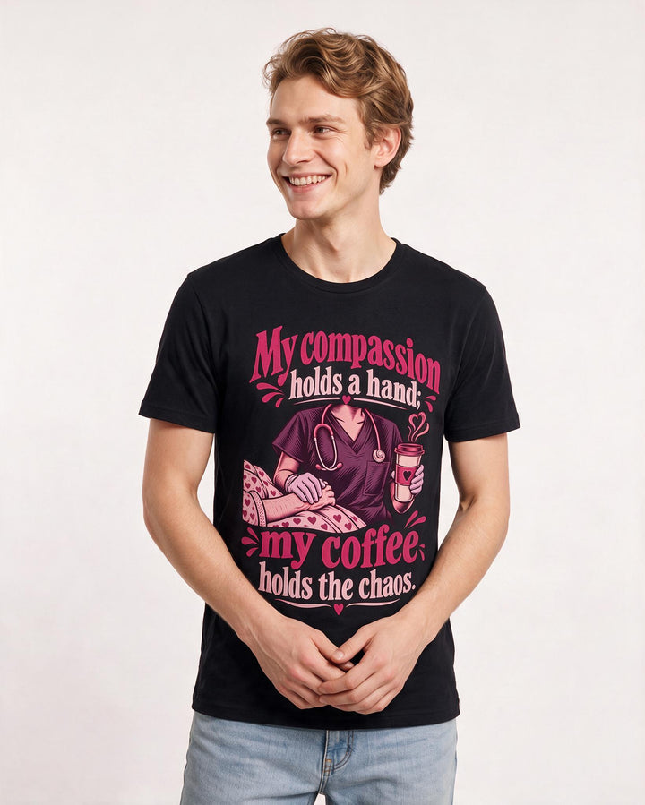 Nurse Black T-Shirt for Men – Nursing Life Graphic Tee product image 1