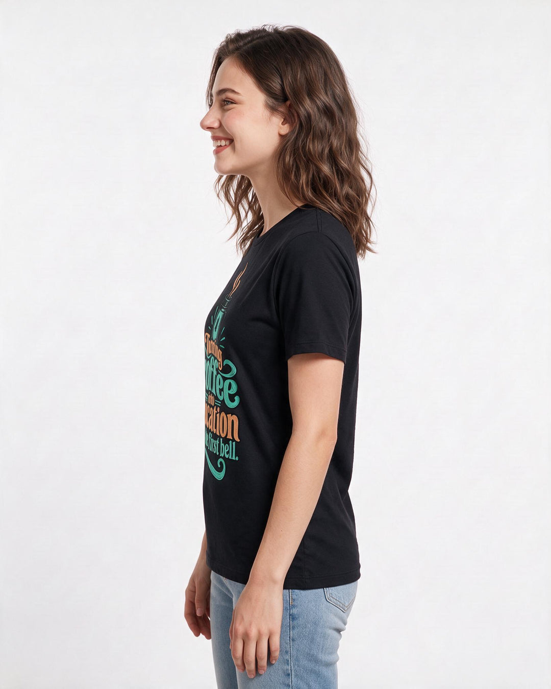 Teacher Black T-Shirt for Women – Everyday Expression Graphic Tee product image 2