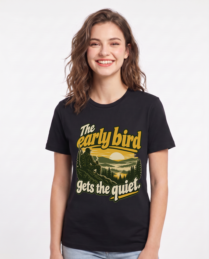 Hunting Black T-Shirt for Women – Everyday Expression Graphic Tee product image 3