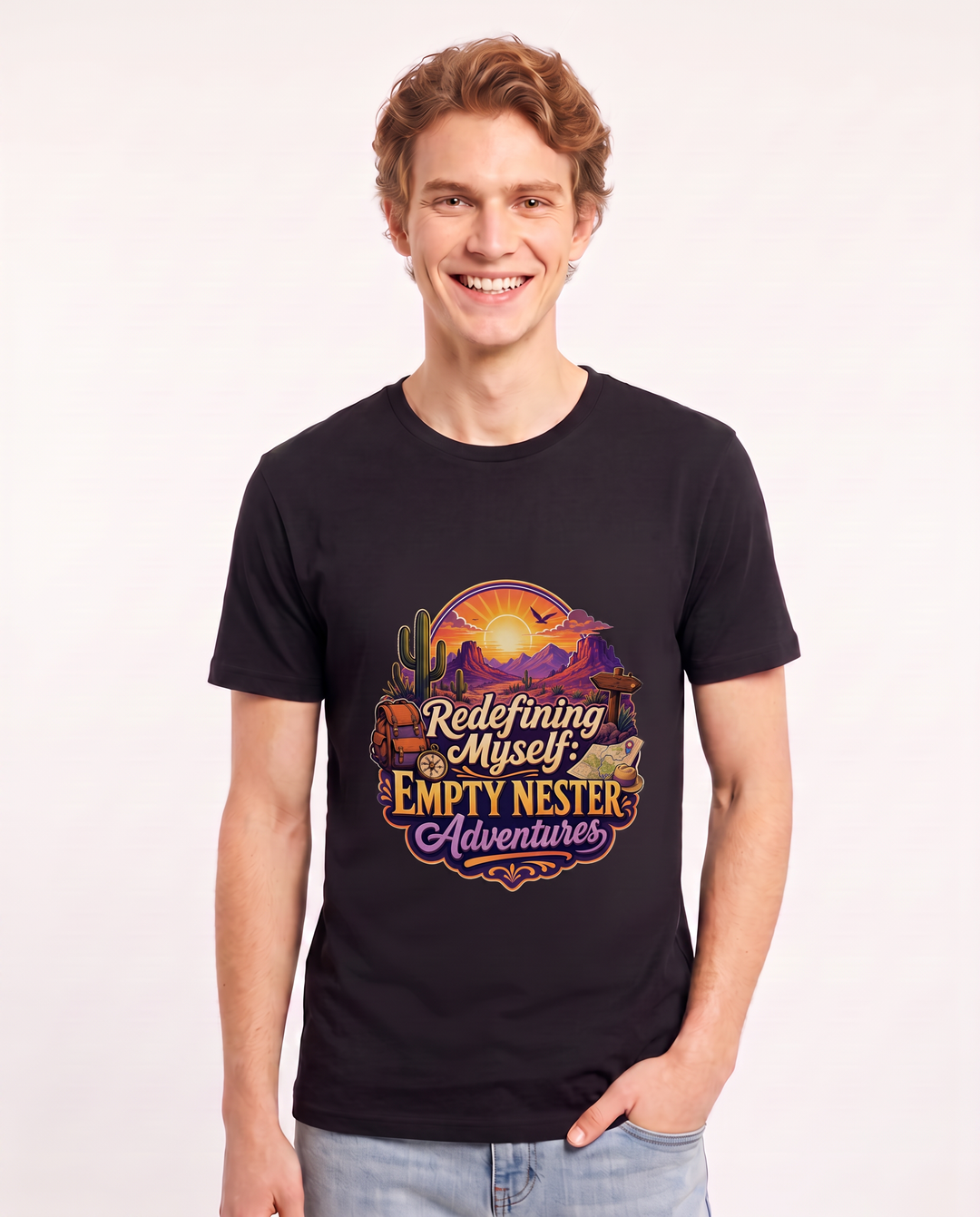 Redefining Myself: Empty Nester Adventures Men's Black T-Shirt product image 1