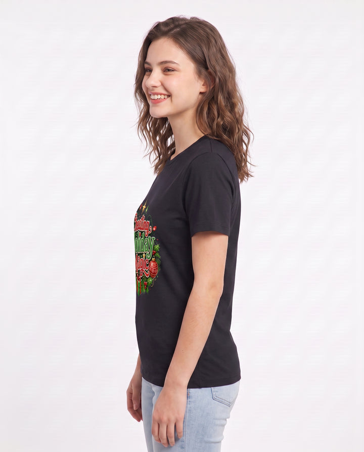 Creating Holiday Magic Women's Black T-Shirt product image 3