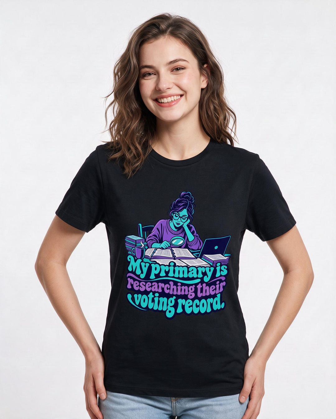Political Statement Black T-Shirt for Women – Everyday Expression Graphic Tee product image 1