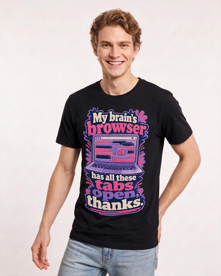 Neurodiversity Black T-Shirt for Men – Everyday Expression Graphic Tee product image 1