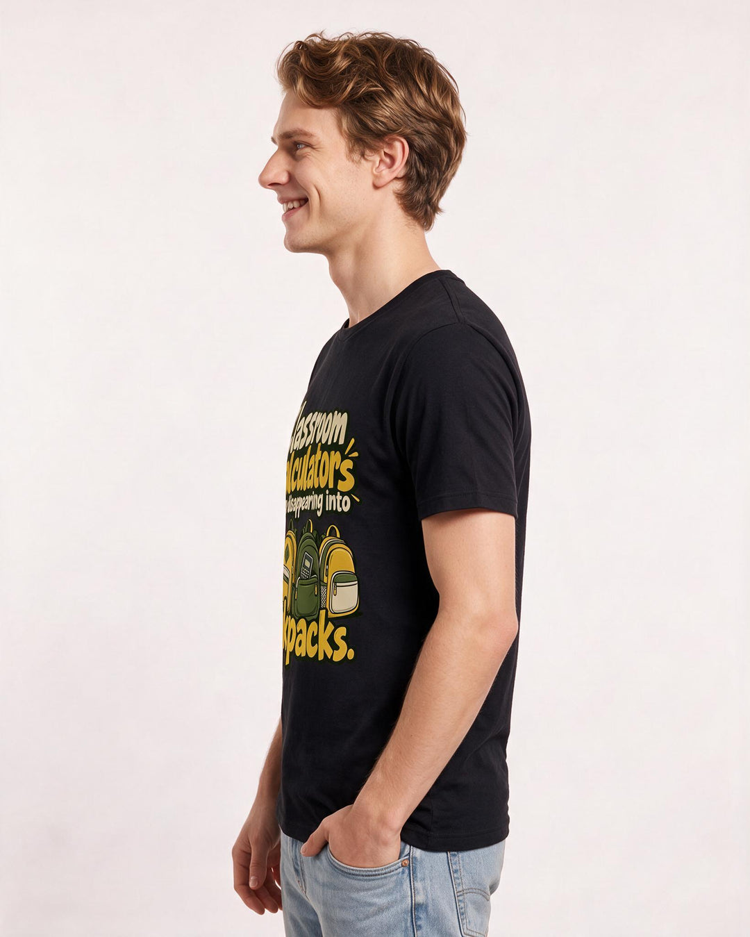 Teacher Black T-Shirt for Men – Everyday Expression Graphic Tee product image 2