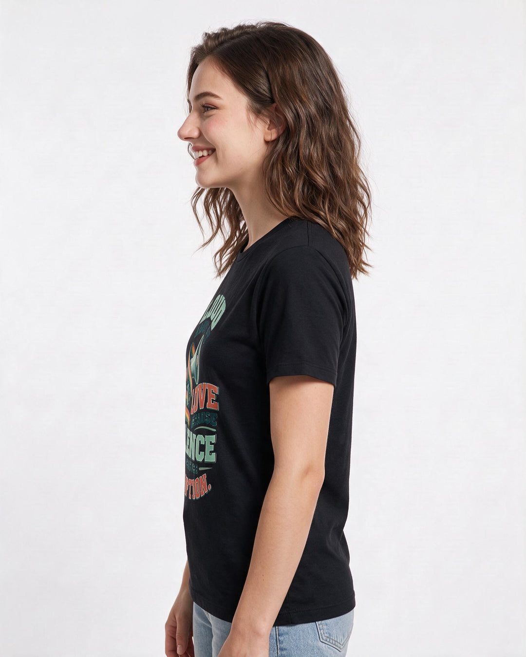 Pride Black T-Shirt for Women – Everyday Expression Graphic Tee product image 2