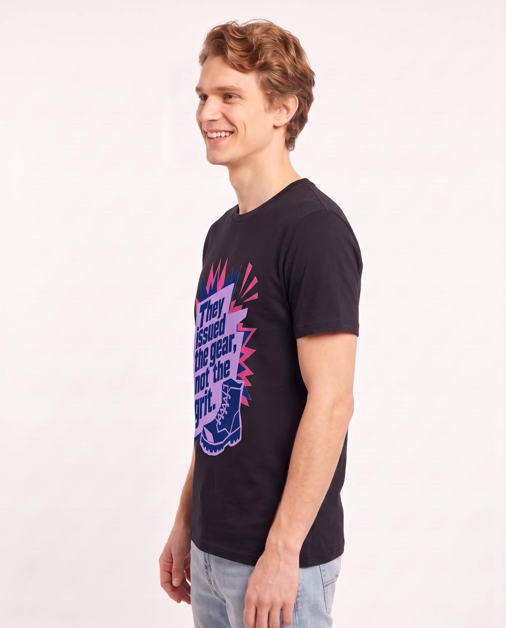 Graphic Men's Black T-Shirt - They issued the gear, not the grit. product image 2