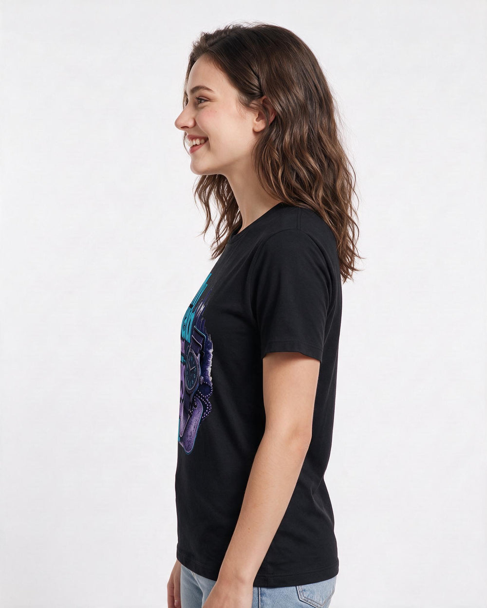 Veteran Women's Black T-Shirt – My watch ended, but my eyes stayed product image 2