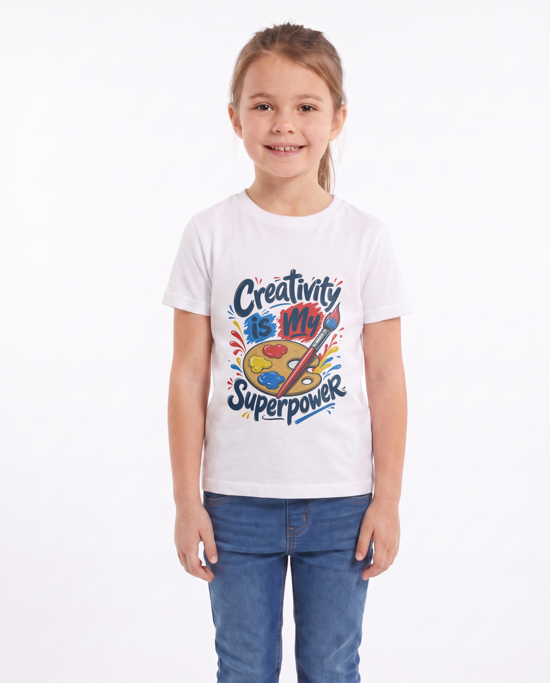 Creativity Is My Superpower White T-Shirt mockup 1