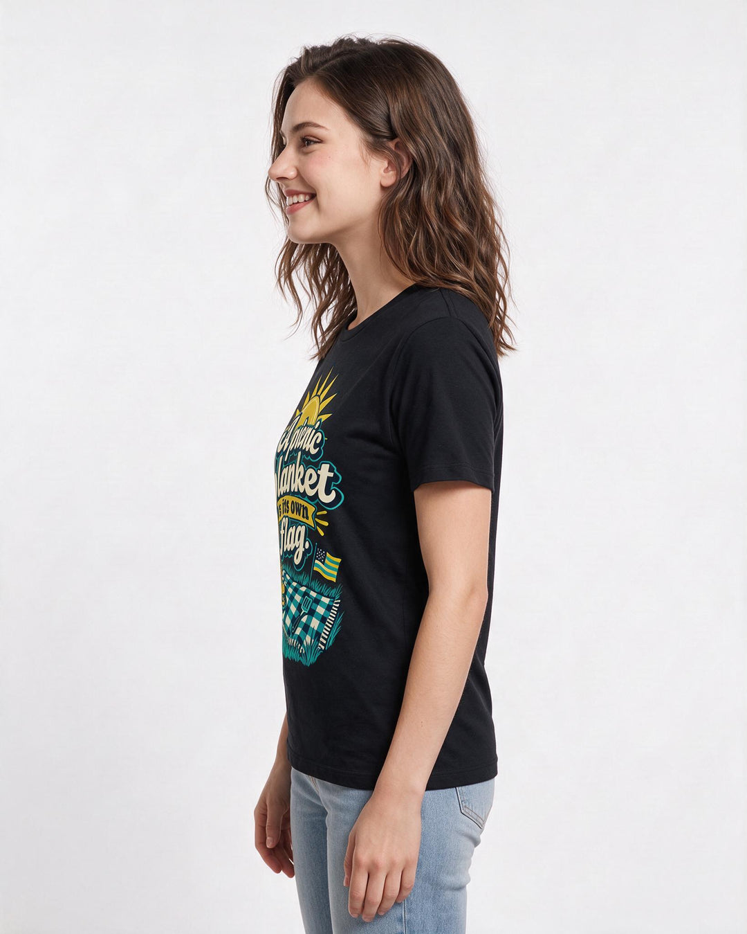 Patriotic Black T-Shirt for Women – Everyday Expression Graphic Tee product image 2