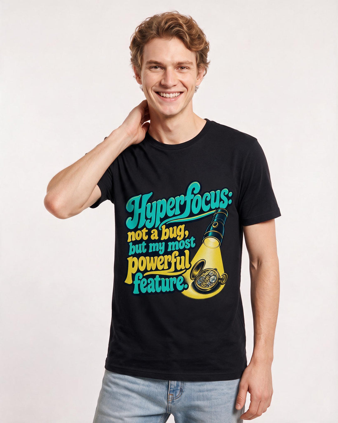 Neurodiversity Black T-Shirt for Men – Everyday Expression Graphic Tee product image 1