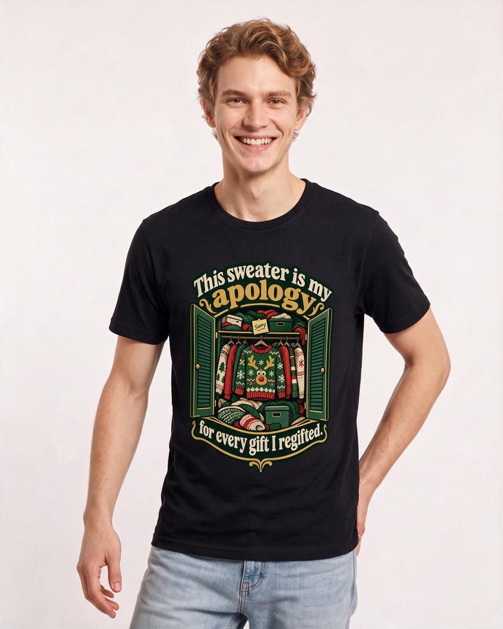 Christmas Black T-Shirt for Men – Holiday Theme Graphic Tee product image 1