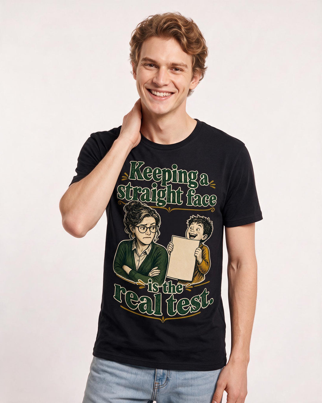 Teacher Black T-Shirt for Men – Everyday Expression Graphic Tee product image 1