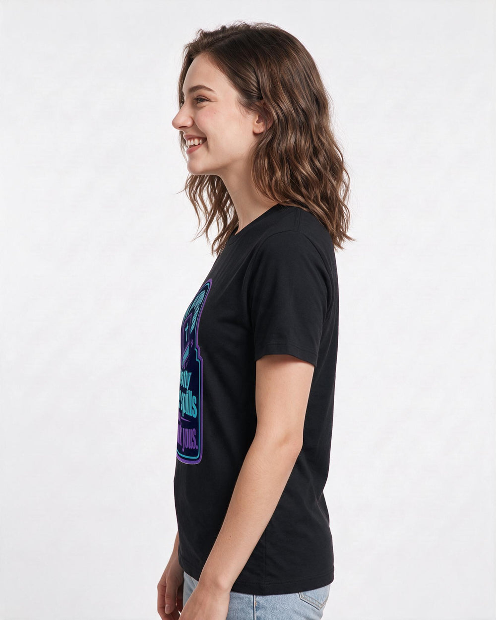 Graphic Women's Black T-Shirt - My prayers are mostly coffee spills product image 2