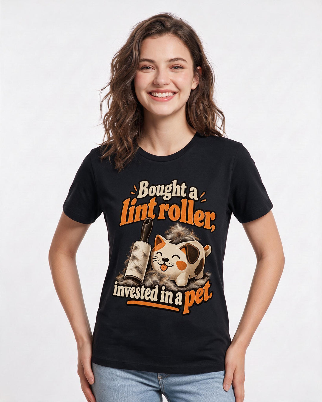 Cat Lover Black T-Shirt for Women – Everyday Expression Graphic Tee product image 1